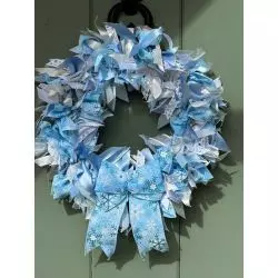 Ice Sparkle Ribbon Wreath kit On A Front Door