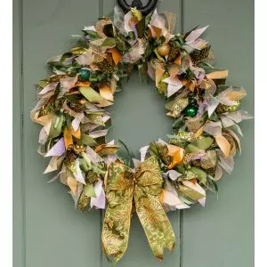 New - Green & Gold Christmas Wreath Kit