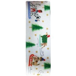 25mm Satin Ribbon With This fun Snow Dog Design