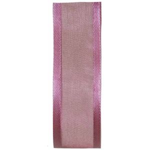 Light Pink Sheer Organza Ribbon With Satin Edges, 25mm 1in Wide