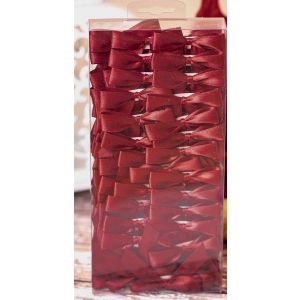 100 Burgundy satin ribbon bows with adhesive pads