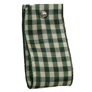 Natural Gingham 10mm x 15m Col: Green