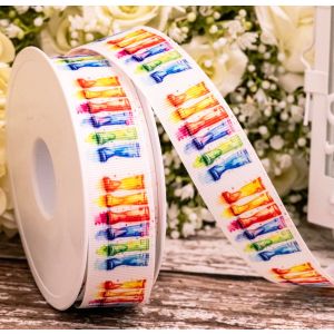 Rainbow Wellies - 25mm Grosgrain Ribbon