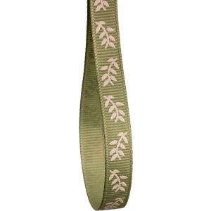 9mm Sage Green Fern Print Grosgrain Ribbon