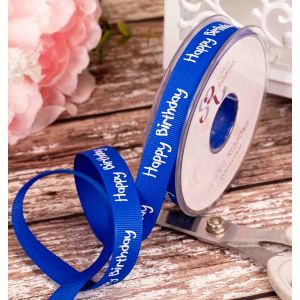 Blue Happy Birthday Ribbon 15mm x 20m