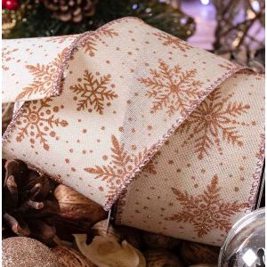 rose gold glitter star Christmas ribbon